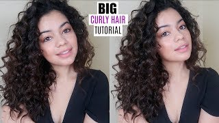 MY BIG CURLY HAIR TUTORIAL  HOW TO CREATE BOUNCY CURLS FAST amp EASY [upl. by Yrffoeg]