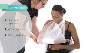 How to put on a sling  Arm Sling amp Elevation Sling  First Aid  iHASCO [upl. by Nnayr]