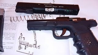 Borner special force w119 co2 bb gun 45mm fixing the light slide movement with another spring [upl. by Alyakcm]