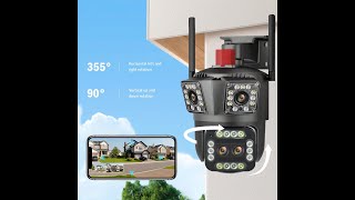 8K 16MP Outdoor 12X Zoom Thour Lens Three Screen WiFi IP Camera Motion Detection 4K CCTV [upl. by Oecam437]