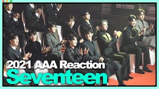 ENG 2021 AAA OFFICIAL Seventeen reaction 세븐틴 리액션2021 Asia Artist Awards 아시아 아티스트 어워즈 AAA 2021★ [upl. by Ynnaej]