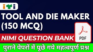 Tool and Die Maker MCQ  NIMI amp Bharat Skill Question Bank in Hindi PDF for ITI Trade Theory Paper [upl. by Demeter343]