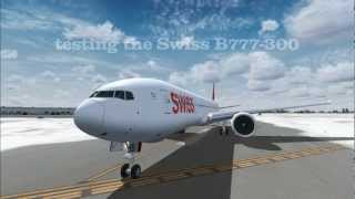 FSX SWISS B777300 testing [upl. by Esdras]