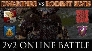 DWARFPIRE vs RODENT ELVES  2v2 Online Battle  Total War Warhammer 2 [upl. by Ddat900]