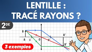 Lentille  tracé des rayons lumineux ✅ 3 exemples  Lycée  Optique [upl. by Mehs712]