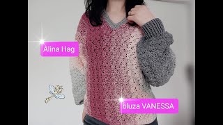 bluza VANESSA  crosetam pe verticala [upl. by Nnylamme]