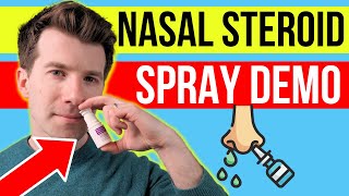 How to use STEROID NASAL SPRAY MEDICATION  Doctor demonstrates plus side effects [upl. by Will]