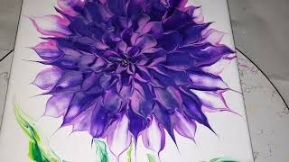 How To Paint A Dahlia On A Stem Using A Spoon [upl. by Bartley306]