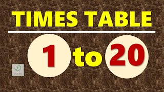 Times Table 1 to 20  Multiplication Table of 1 to 20 [upl. by Adia285]