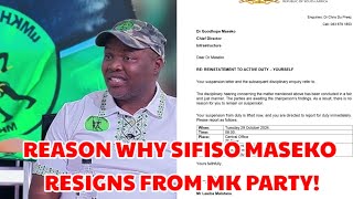 Why Sifiso Maseko Resigned from MK Party [upl. by Wobniar]