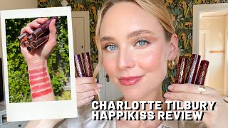 Charlotte Tilbury Hyaluronic Happikiss Lipstick Balm  Review Swatches amp Comparison [upl. by Alle985]