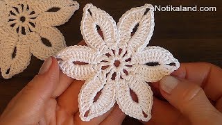 Crochet flower tutorial VERY EASY [upl. by Lindo]