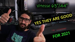 Vitesse 63quot amp 44quot gaming desk build Great desk to buy 2021 [upl. by Favrot]