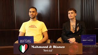 Interview with Mahmood amp Blanco  Brividi Italy  Eurovision 2022 [upl. by Colvert]