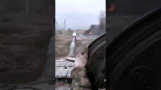 Russian soldiers flee after their T80 tank is hit by Javelin missile [upl. by Amathist241]