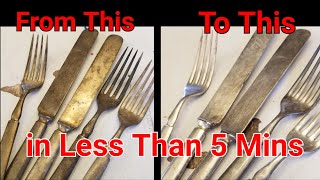 Fastest way to Clean and Polish Silverware for Better Resell Value  Clean Tarnished Silverplate [upl. by Gnel363]