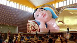 Gold Plated Reclining BuddhaSleeping Buddha at George Town Penang Malaysia Very Soothing [upl. by Nylhtak737]