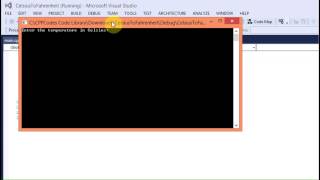 Celsius To Fahrenheit Converter C Code Visual Studio [upl. by Hurwit950]