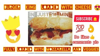 Burger recipe homade in just 10 mins fully loaded with mozzarella  very delicious recipe  burger [upl. by Rhoda]