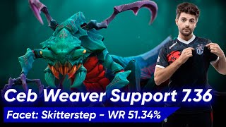 Ceb WEAVER 736 HARD SUPPORT 5 Pos  Dota 2 Pro Gameplay [upl. by Lolita923]