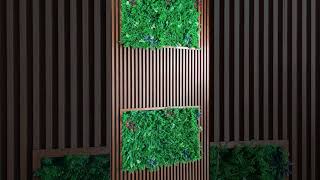 Louver panel vertical grass wall design by interiordesignerofficial [upl. by Yffub]