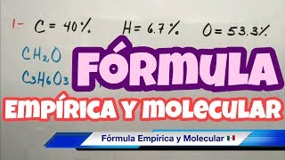 Fórmula EMPÍRICA y MOLECULAR muchos ejemplos [upl. by Ciro]