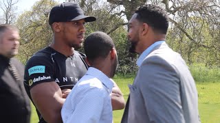 HEATED WORDS EXCHANGED   ANTHONY JOSHUA v DOMINIC BREAZEALE SEPERATED DURING HEAD TO HEAD [upl. by Allen580]