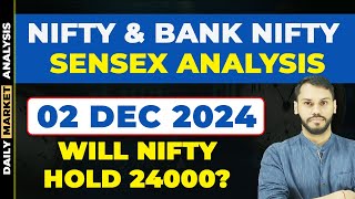 NIFTY PREDICTION FOR TOMORROW 2 DECEMBER BANK NIFTY PREDICTION NIFTY LIVE TRADING NIFTY STRATEGY [upl. by Nahsaj]