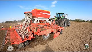 Seeding Cover Crops with a Deutz Fahr 8280 Tractor amp Pottinger Terrasem C6 Seed Drill [upl. by Silvie726]