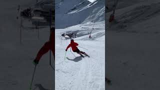 Slalom ski training follow cam in Zinal Switzerland [upl. by Nnayar]