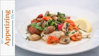 Baked Cod with Tomatoes and Mushrooms  Dinner in Less Than 25 Minutes [upl. by Pollak15]