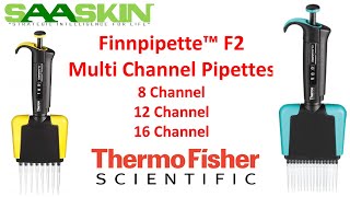 Thermo Scientific Finnpipette™ F2 Multichannel Pipette  8 Channel  12 Channel  16 Channel [upl. by Ahsik530]