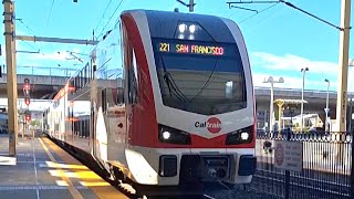 First Northbound Run Caltrain Electric Train 221 Ride from Millbrae to San Francisco [upl. by Drexler]