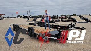 PJ Trailers VS Diamond C Trailers Tilt Trailer Showdown [upl. by Acimehs910]