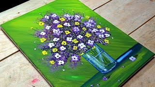 Cómo Pintar un BODEGÓN  Flores  VASO con Agua  TÉCNICA DE TRANSPARENCIAS  Pintura Acrílica 💐🥛 [upl. by Howe]