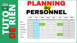 Comment faire un planning du personnel sur Excel [upl. by Mitchiner]