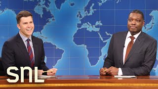 Weekend Update Colin Jost and Michael Che Swap Jokes for Season 49 Finale  SNL [upl. by Aydin]