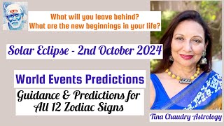 Solar Eclipse October 2 2024 World Predictions and predictions for all 12 Ascendants [upl. by Garth]