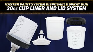 Master Paint System MPS 20oz Disposable Paint Spray Gun Cup Liners and Lid System [upl. by Haramat]