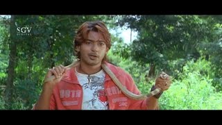 Prajwal Devaraj Wears Snake As Belt To Impress His Girl  Meravanige Kannada Movie Climax Scene [upl. by Gent558]