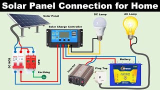 Complete Solar Panel Connection with Solar Charge Controller and Inverter TheElectricalGuy [upl. by Maffa924]