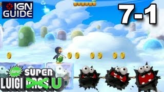 New Super Luigi U 3 Star Coin Walkthrough  Meringue Clouds 1 Frozen Fuzzies [upl. by Solracesoj]