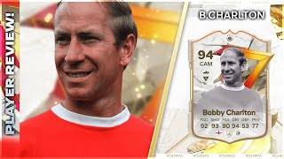 INSANE CARD 😍 94 RATED GOLAZO ICON BOBBY CHARLTON PLAYER REVIEW  EA FC24 ULTIMATE TEAM [upl. by Karalynn]