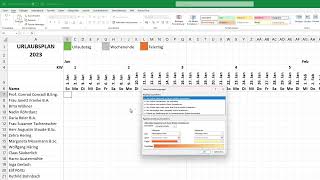 Excel Urlaubsplaner 2025 für Mitarbeiter erstellen  mit Feiertagen Urlaubskalender [upl. by Olcott]