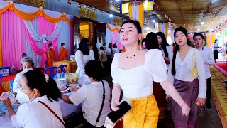 Pchum Ben Day 2022 People Activities Cambodia Traditional Dress Food at Pagoda on Day 12 [upl. by Ignazio]