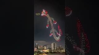 1400 illuminated drones create stunning flying dragon [upl. by Aiselad873]