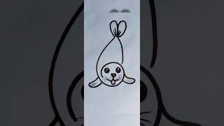 Easy drawing seal shortvideo art painting [upl. by Rinna]