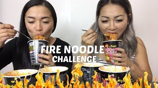 FIRE NOODLE CHALLENGE  NE Lets Eat  SAS ASMR [upl. by Neeka753]