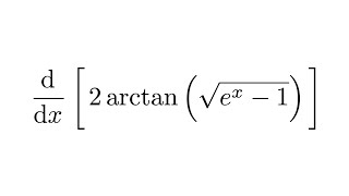 Derivative of 2arctansqrtex1 [upl. by Naitsyrk828]