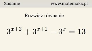 Równanie wykładnicze  przykład 13 [upl. by Jolee]